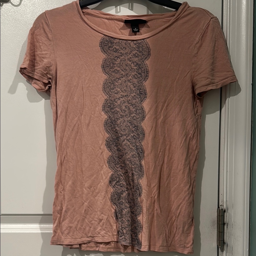 🍀 Jason Wu Women's Pink Lace Detail Top